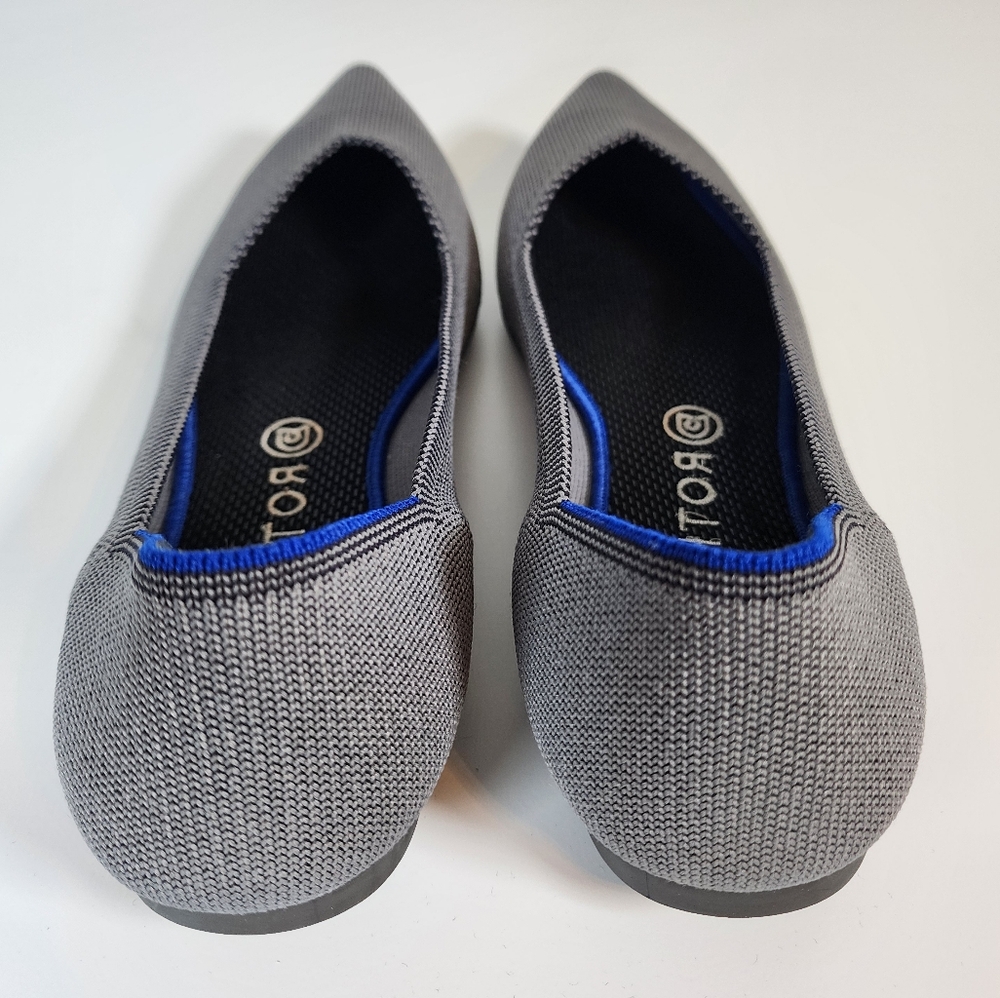 Rothy's The Point Cloud Grey Birdseye Casual Career Flats Size 11 - Picture 5 of 14